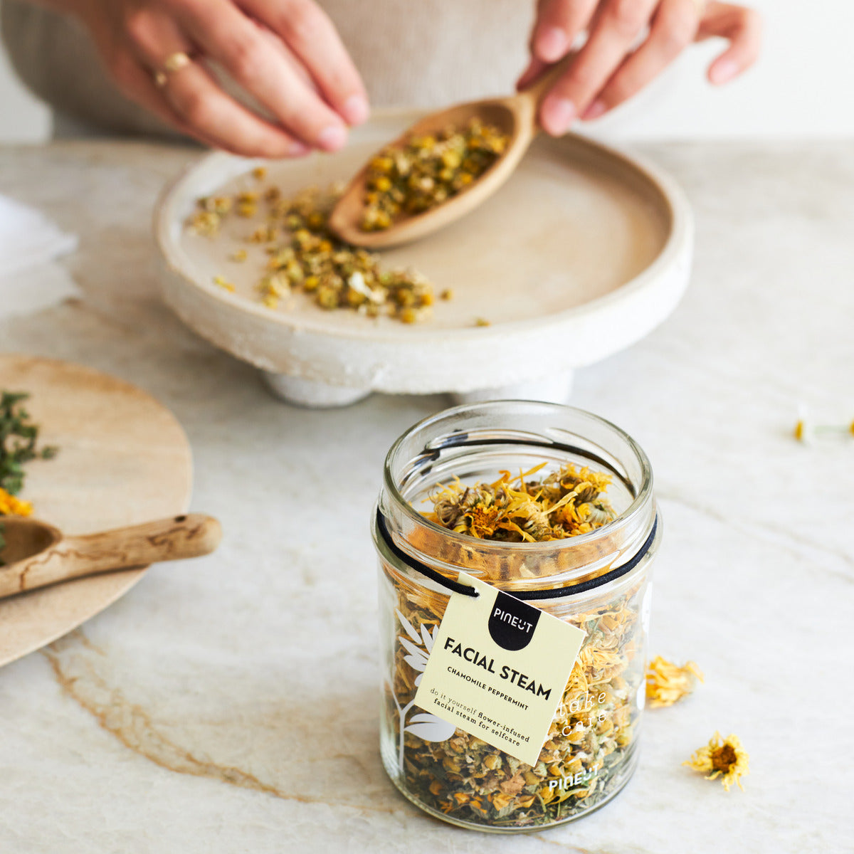 Gesichtsdampf | Glas | Kamille Pfefferminze | Home Spa
