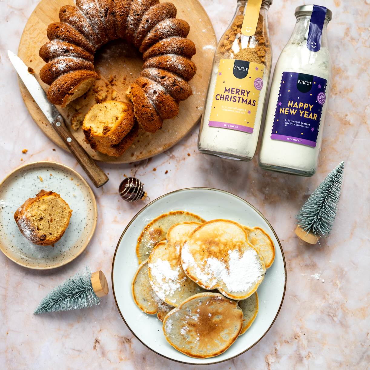 Kuchen | Flasche | Frohes neues Jahr Pfannkuchen