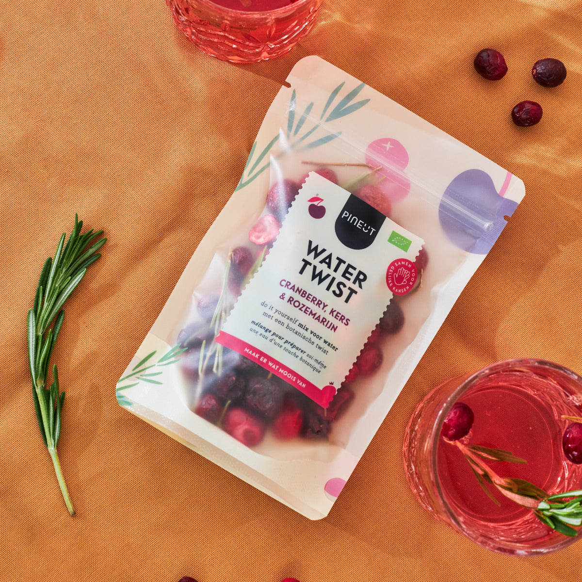 Watertwist | Beuteltasche | Cranberry, Kirsche & Rosmarin Bio