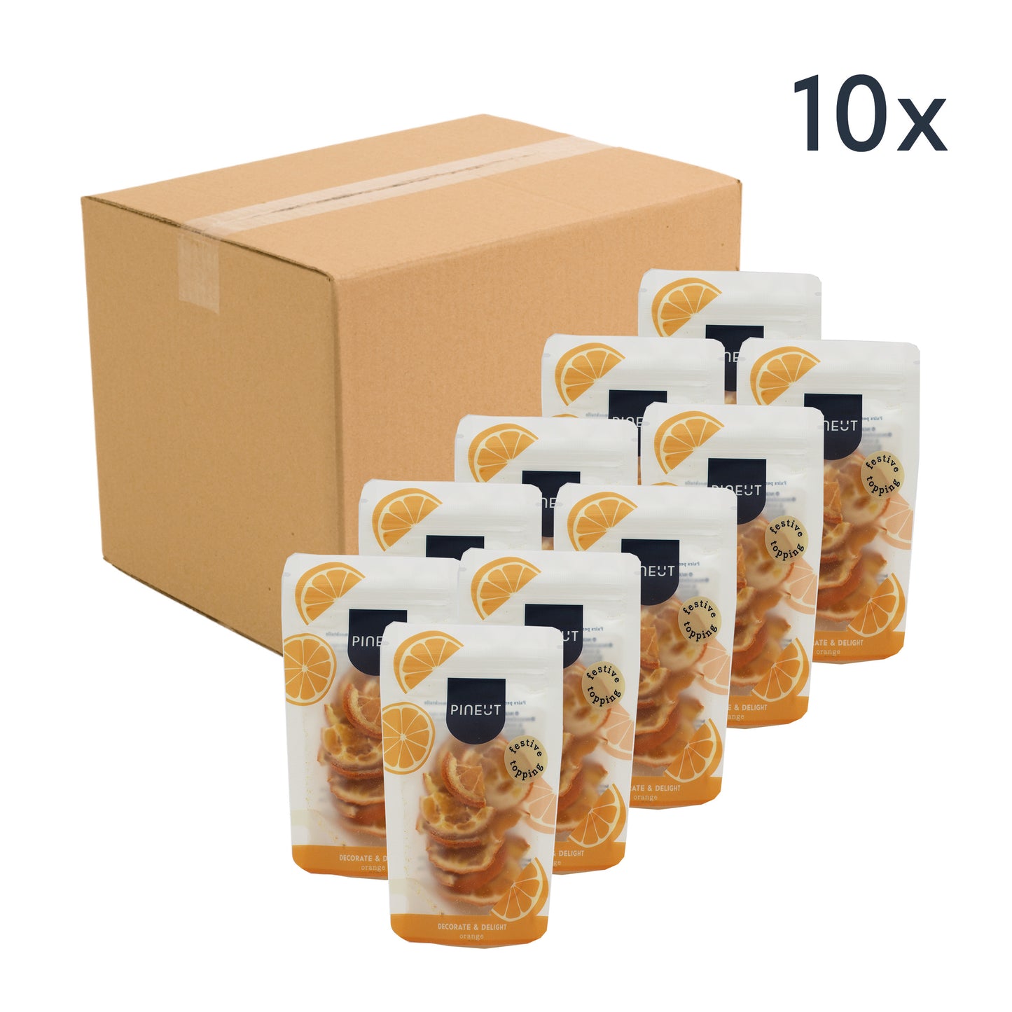 Topping | Gedroogde sinaasappelschijfjes | BIO | Doos met 10 stuks