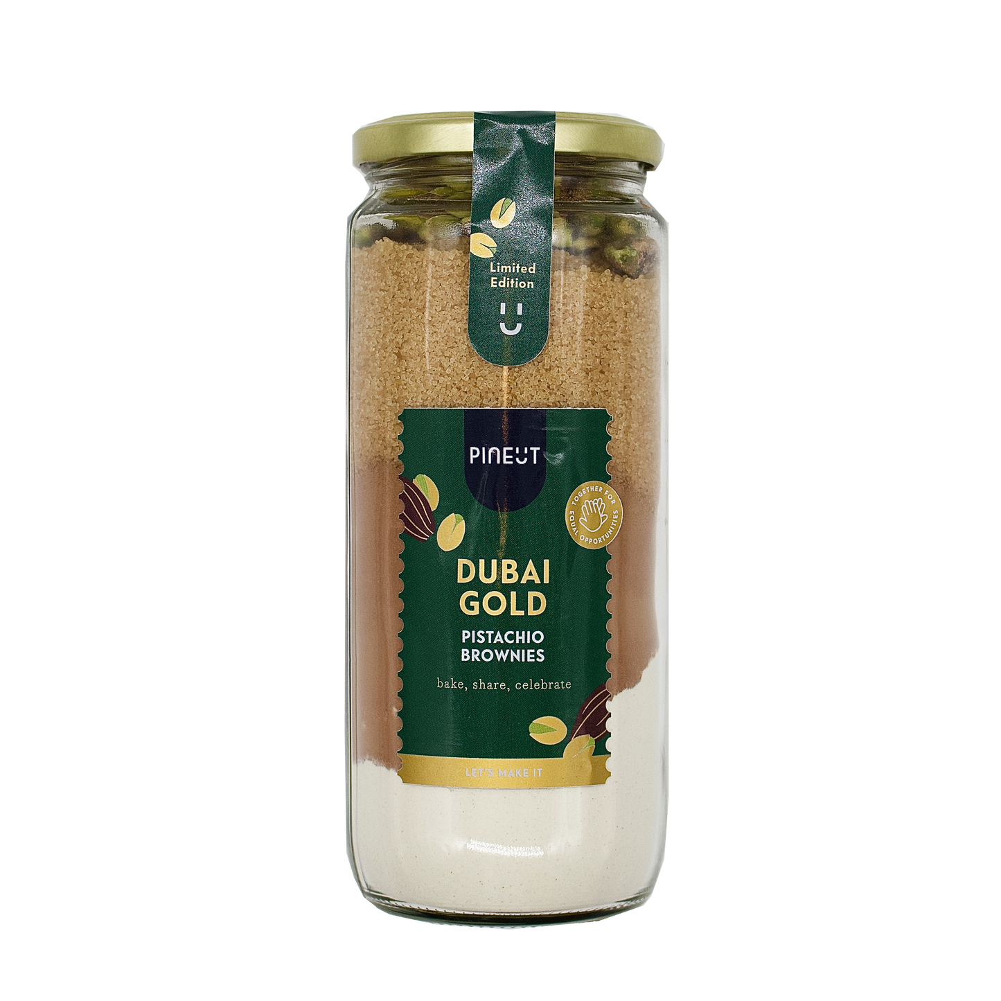 Brownies Dubai Gold | DIY Brownie Mix | Pure Chocolade, Pistache & Specerijen