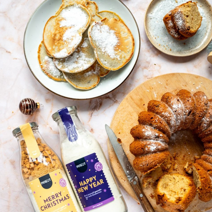 Kuchen | Flasche | Frohes neues Jahr Pfannkuchen