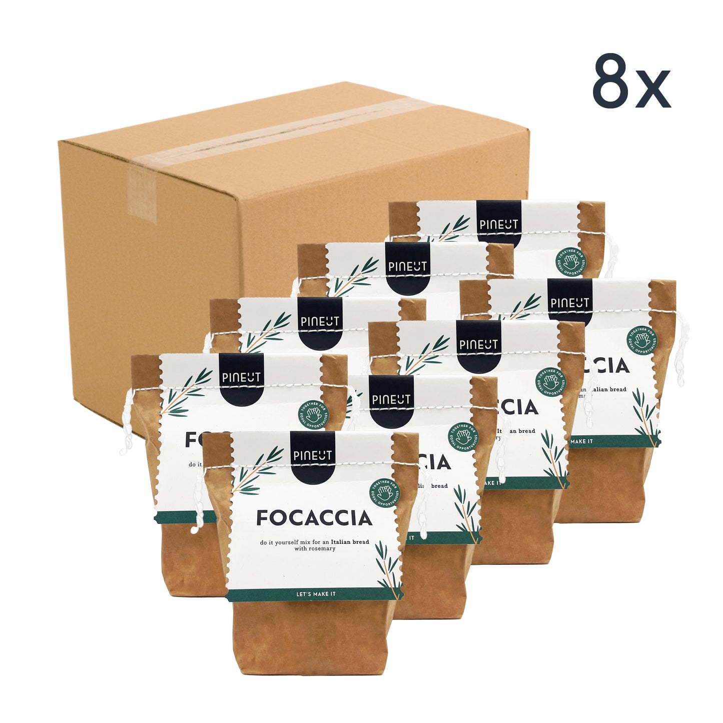 Focaccia backen | DIY Snack-Brotmischung im Beutel | Pineut