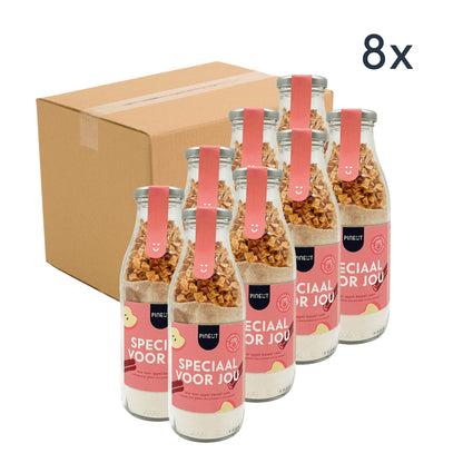 Appel-Kaneel Cake | DIY Cakemix in fles | Doos met 8 stuks