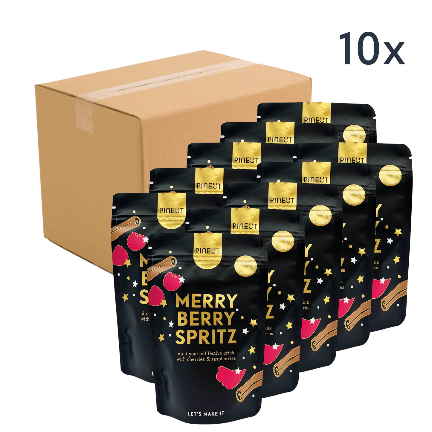 Holiday Special | Merry Berry Spritz Mocktail | Pouchbag | Doos met 10 stuks