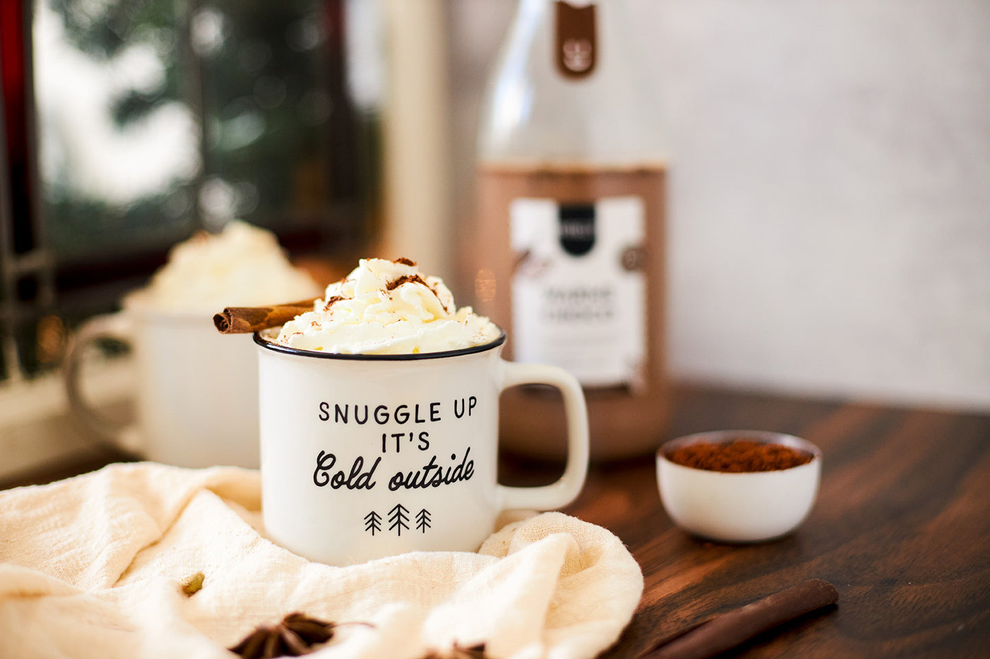 Heiße Schokolade zubereiten | Originelles Geschenk in einer Flasche | Karaffe | Pinienkerne